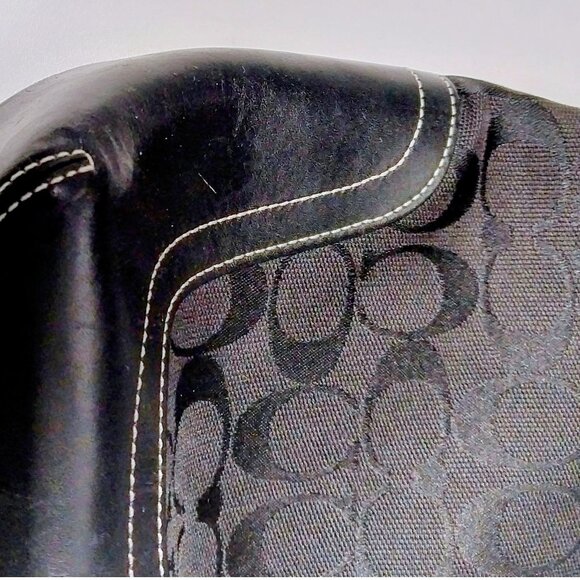 COACH Y2K BLACK JACQUARD SIGNATURE SOHO HOBO SHOULDER BAG, PURSE - Picture 3 of 10